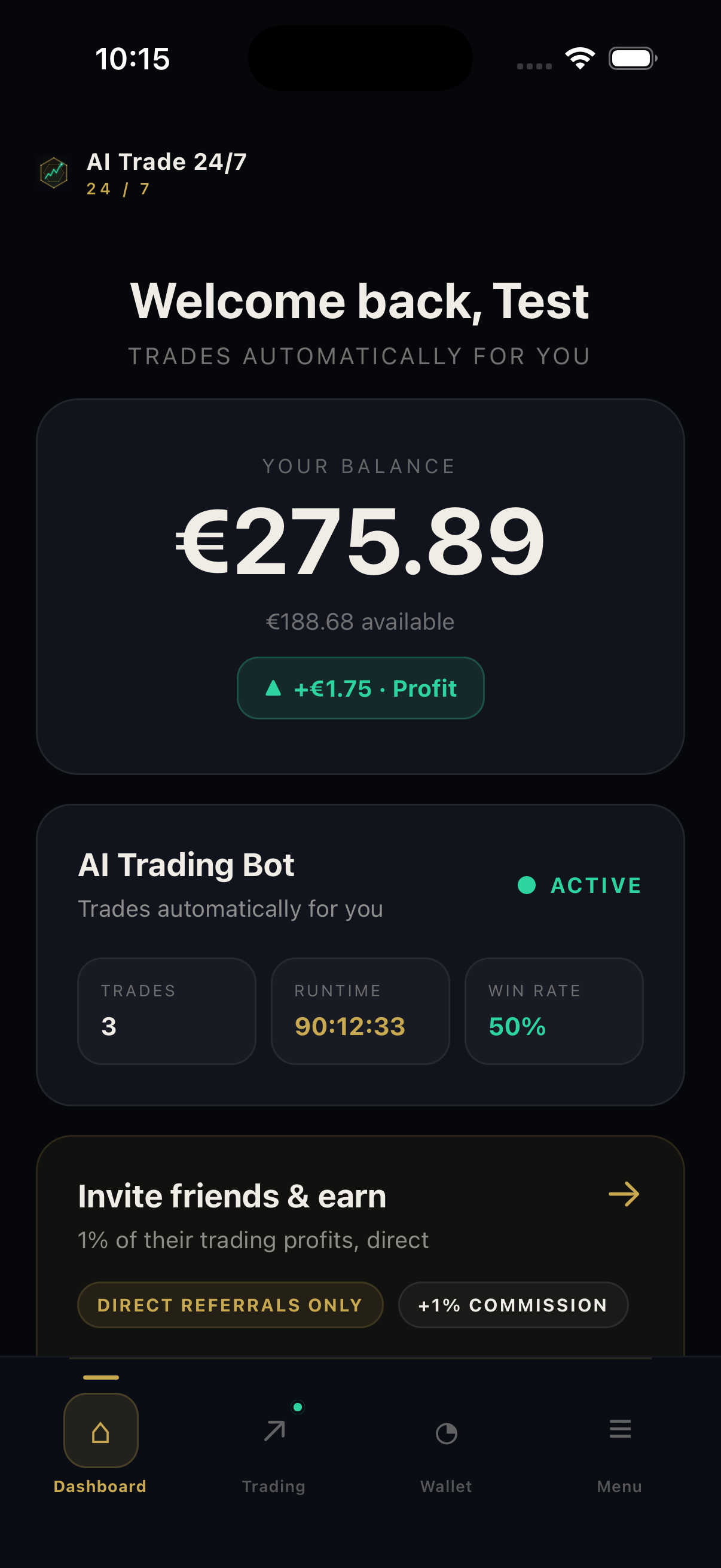 Business app screenshot